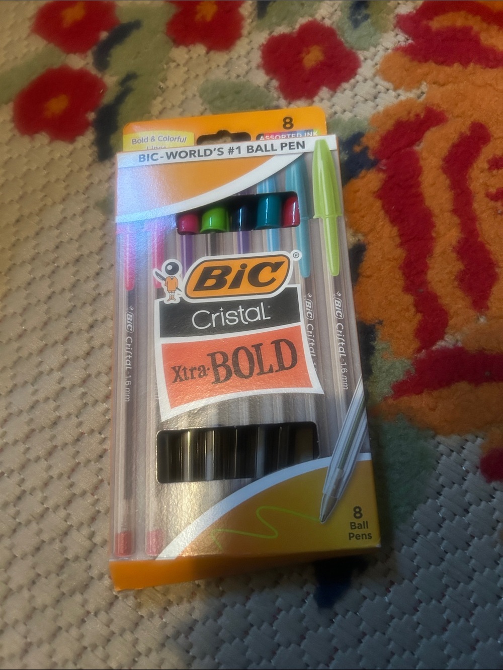 BIC Cristal Xtra-Bold Assorted Ink 8-Pack Ballpoint Pens - Multicolor